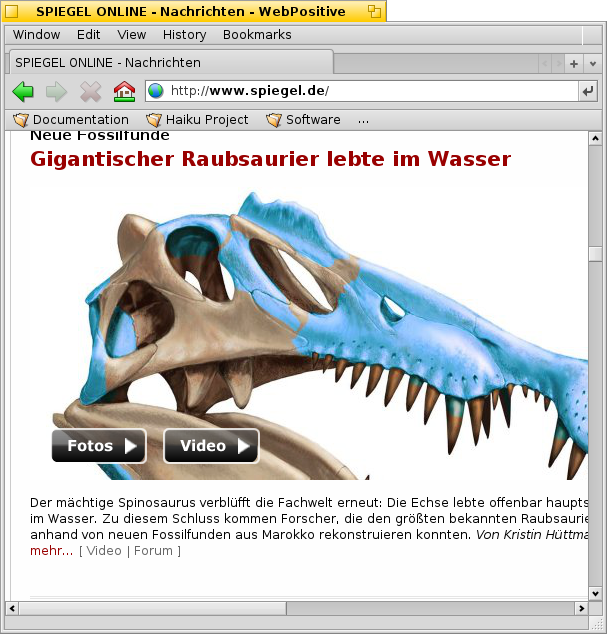 rendering of upper part of www.spiegel.de